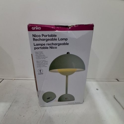 ANKO PORTABLE RECHARGEABLE NICO LAMP - 9" - TEAL/GREEN - (STYLE: NICO) image 2