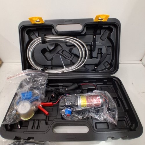12 V ELECTRIC GASOLINE TRANSFER PUMP MOVES 85 GPH, 70W MOTOR WITH CASE - BLACK image 3