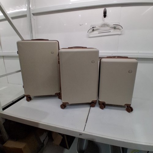 3PC AKLSVION HARDSIDE SPINNER LUGGAGE SET - 28"/24"/20" - BEIGE (MODEL: AK-08) image 3