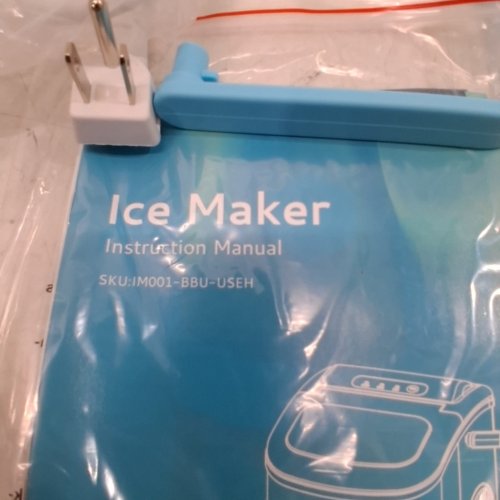 EUHOMY COUNTERTOP ICE MAKER MACHINE WITH HANDLE- BLUE (MODEL: IM001-BBU-USEH) image 3