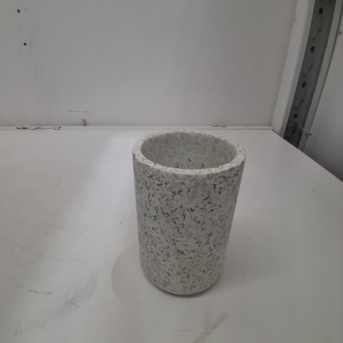 HOMETRENDS WHITE TERRAZO TUMBLER - 4.25" - WHITE image 3