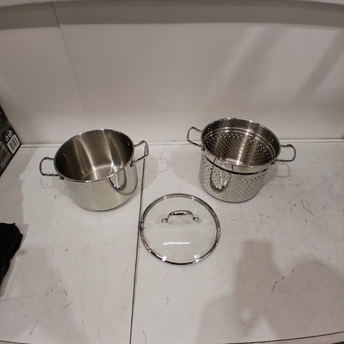 LAGOSTINA FAST HEATING COOKWARE AMBIENTE STOCK POT WITH STRAINER - 7.5 L - STAINLESS STEEL image 2