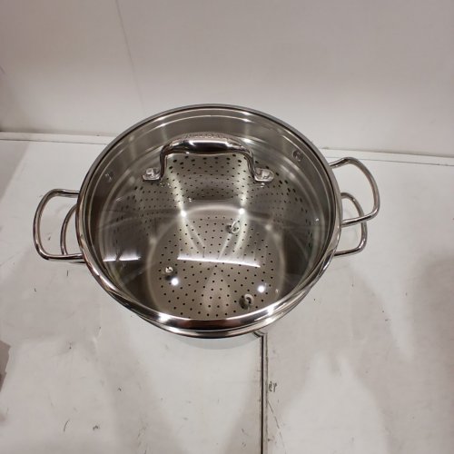 LAGOSTINA FAST HEATING COOKWARE AMBIENTE STOCK POT WITH STRAINER - 7.5 L - STAINLESS STEEL image 7