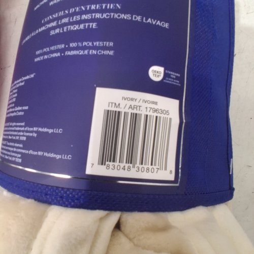 ROYAL VELVET PLUSH THROW BLANKET - 60" X 70" - IVORY (MODEL: 1796305) image 2