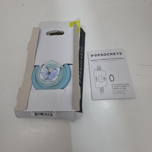 POPSOCKETS MAGNETIC POPGRIP AND STAND FOR MAGSAFE WITH ADAPTER - TRANSLUCENT BLUE/WHISPER MOTH image 2