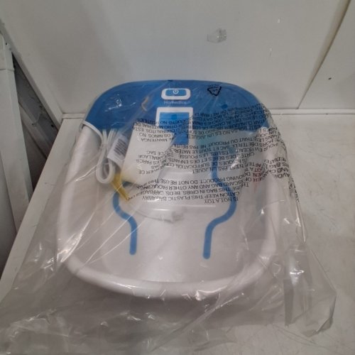 HOMEDICS BUBBLE BLISS DELUXE FOOTBATH WITH HEAT MAINTENANCE AND 3 MASSAGE ATTACHMENTS - 17" X 14" X 7" - BLUE/WHITE (MODEL: FB-50E-1PK-CA) image 2