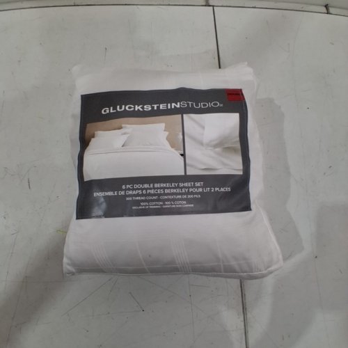 6PC GLUCKSTEIN STUDIO BERKELEY SHEET SET - DOUBLE - WHITE (MODEL: 2200100) image 5