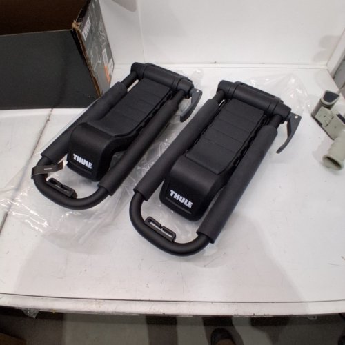 2PC THULE HULL-A-PORT XTR KAYAK J-STYLE ROOF RACK CARRY UP TO 2 KAYAKS-BLACK (MODEL:848004) image 2