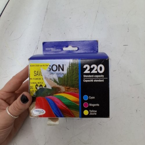 3PK EPSON STANDARD CAPACITY INK CARTRIDGES - CYAN / MAGENTA / YELLOW (MODEL: T220520) image 2