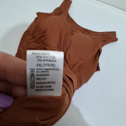 WOMEN'S TANK TOP WITH BUILT IN BRA - XXL - RUST BROWN image 2