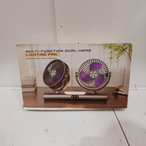 DUAL HEAD MULTI FUNCTIONAL 5V DIRECTIONAL FANS WITH LIGHT - DARK GREY (MODEL: FS-39) image 5