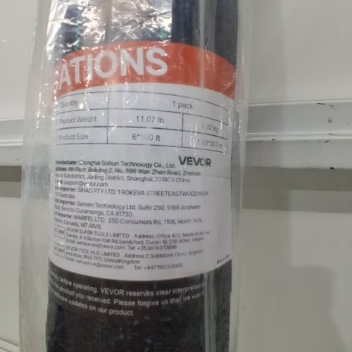 VEVOR POLYPROPYLENE WEED BARRIER LANDSCAPE FABRIC HEAVY DUTY - 6FT X 100FT - BLACK image 3