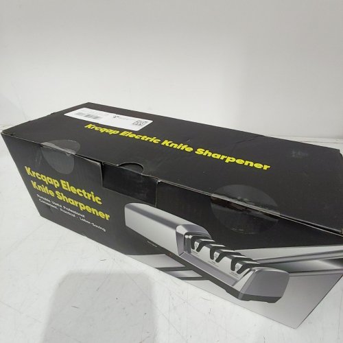 KRCQAP ELECTRIC 3-STAGE DIAMOND ABRASIVE KNIFE SHARPENER - 15° GUIDE ANGLE - STAINLESS STEEL image 7