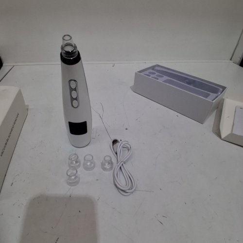 6PC RECHARGEABLE VACUUM BLACKHEAD REMOVER WITH 5 HEADS - WHITE (MODEL: JHF-15) image 4