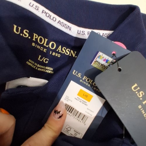 MENS U.S. POLO ASSN. POLO SHIRT - LARGE - NAVY / WHITE (STYLE: 11-P0149) image 2