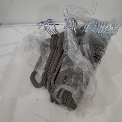 33PK YOUTHS' VELVET NON-SLIP CLOTHES HANGER - GREY image 3