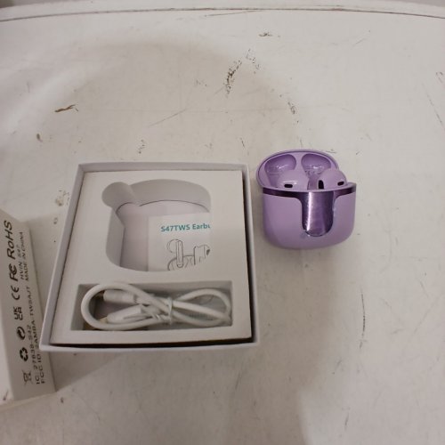 WIRELESS BLUETOOTH EARBUDS - IN EAR HEADPHONES WITH 40HRS PLAYTIME, 4 ENC MICS, IPX7 WATERPROOF, LED DISPLAY, USB-C - PURPLE (MODEL: S47) image 3