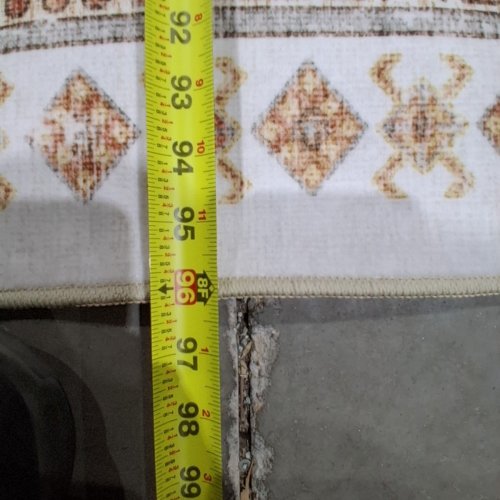 PATTERNED AREA RUG - 8FT X 10FT - CREAM, BEIGE, TERRACOTTA, AND GRAY image 3