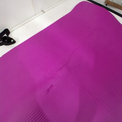 CAP BARBELL HIGH DENSITY EXERCISE YOGA MAT WITH STRAP - 68" X 24" X 0.5" - PURPLE image 3