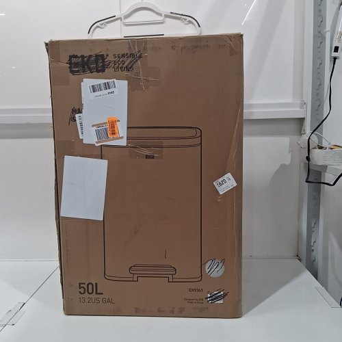 EKO HUDSON SLIM SERIES STEP BIN TRASH & WASTE CAN WITH SLOW CLOSE - 50L- STAINLESS STEEL (MODEL: EK9167-50L) image 4