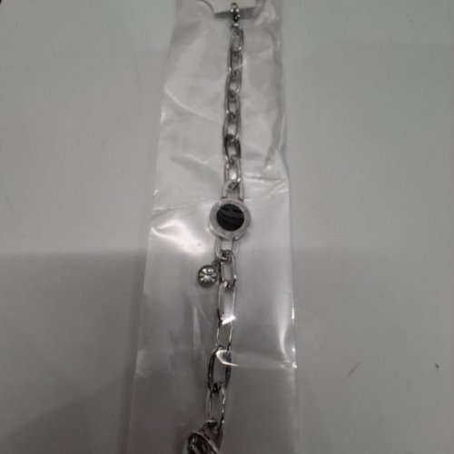 WOMENS ROMAN NUMBER ADJUSTABLE CHAIN LINK STYLE BRACELET - STAINLESS STEEL image 3