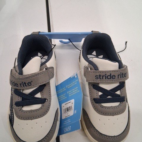 BOY'S MUNCHKIN BY STRIDE RITE TODDLER RUSTY SNEAKER - SIZE 7 - GRAY/NAVY image 3