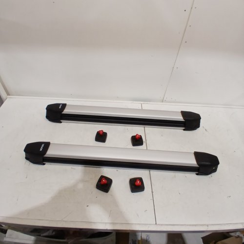 2PC SKI & SNOWBOARD ROOF RACK CARRY UP TO 6 PAIRS OF SKIS OR 4 SNOWBOARDS ALUMINUM UNIVERSAL CAR ROOF RACK TOP HOLDER WITH LOCK & RUBBER PADDING image 2