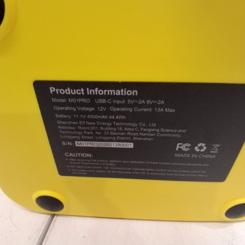FERALIX ELECTRIC PADDLE BOARD PUMP WITH AUTO SHUT-OFF, DUAL STAGE INFLATION & DEFLATION - 12 V, UP TO 20 PSI - YELLOW (MODEL: M01PRO) image 4