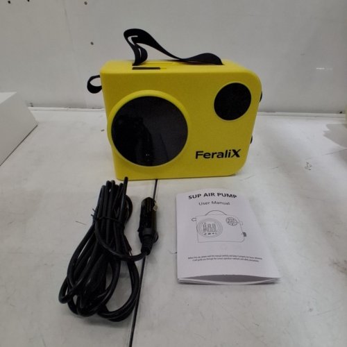 FERALIX ELECTRIC PADDLE BOARD PUMP WITH AUTO SHUT-OFF, DUAL STAGE INFLATION & DEFLATION - 12 V, UP TO 20 PSI - YELLOW (MODEL: M01PRO) image 5