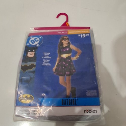 3PC GIRLS RUBIES DC BATGIRL COSTUME - MEDIUM (8-10) - BLACK/PURPLE/GOLD (STYLE: 1001753) image 2
