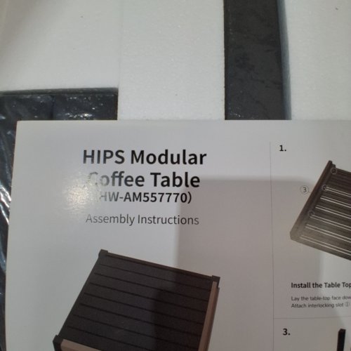 HIPS MODULAR COFFEE TABLE - BLACK (MODEL: HW-AM557770) image 2