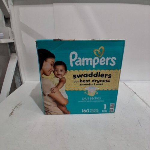 160PK PAMPERS SWADDLERS DISPOSABLE BABY DIAPERS - SIZE 1 (8-14LB) image 2