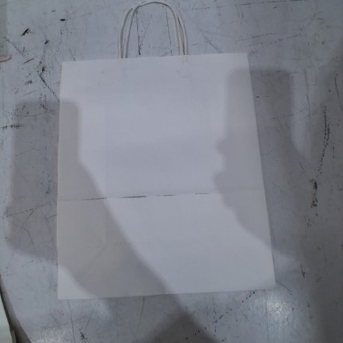100PC PAPER BAGS WITH HANDLES - 10" X 5" X 13" - WHITE image 4