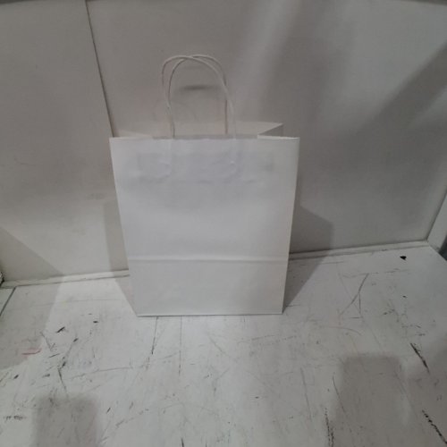 100PC PAPER BAGS WITH HANDLES - 10" X 5" X 13" - WHITE image 5