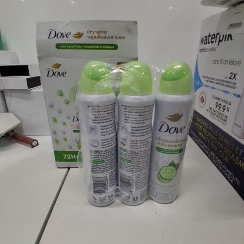 3PK DOVE ADVANCED CARE SPRAY DEODORANT - 107G EACH - COOL ESSENTIALS image 2