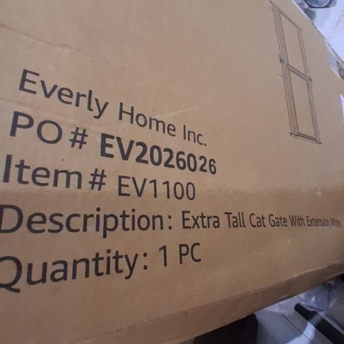 EVERLY HOME EXTRA TALL CAT GATE WITH EXTENSION - 79" - WHITE (ITEM: EV1100) image 2