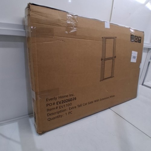 EVERLY HOME EXTRA TALL CAT GATE WITH EXTENSION - 79" - WHITE (ITEM: EV1100) image 7