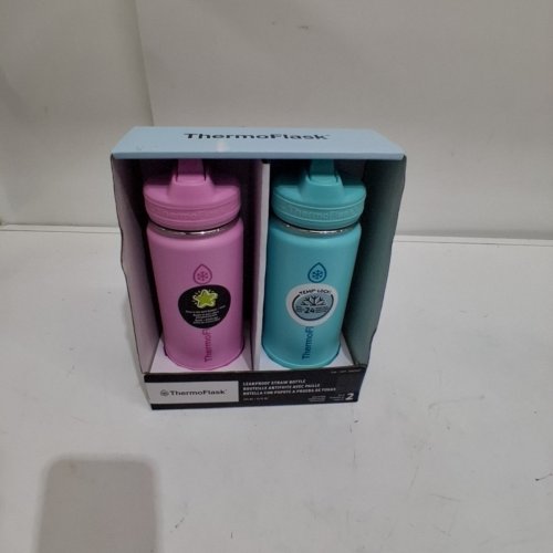 2PK THERMOFLASK STAINLESS STEEL BOTTLE - 16OZ - PINK/TEAL (MODEL:2880559) image 2