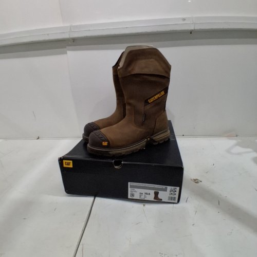 MEN'S CATERPILLAR EXCAVATOR SUPERLITE CSA/CARBON COMPOSITE TOE PULL ON CONSTRUCTION BOOTS - SIZE 10.5 - PYRAMID BROWN (STYLE: P725509) image 2