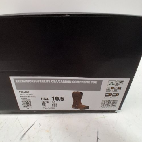 MEN'S CATERPILLAR EXCAVATOR SUPERLITE CSA/CARBON COMPOSITE TOE PULL ON CONSTRUCTION BOOTS - SIZE 10.5 - PYRAMID BROWN (STYLE: P725509) image 4