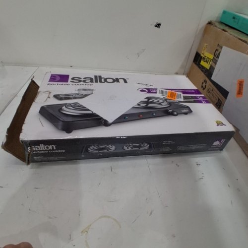 SALTON PORTABLE ELECTRIC HOT PLATE DOUBLE BURNER COOKTOP - 1800W - BLACK (MODEL: HP1941) image 6