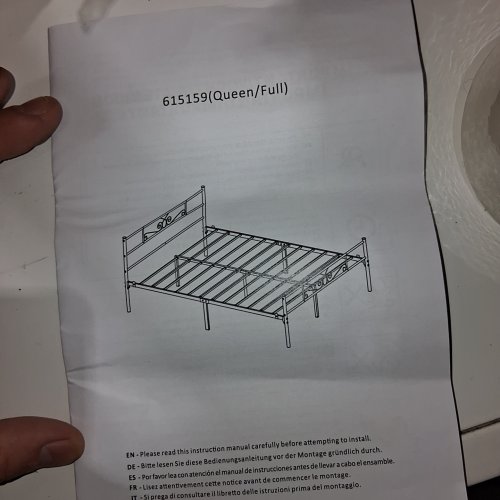 YAHEETECH METAL FLOWER PLATFORM BED FRAME - QUEEN/FULL - BLACK - (MODEL:615159) image 4