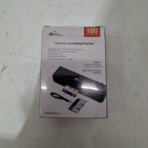 100PK ROYAL SOVEREIGN THERMAL LAMINATING POUCHES ID BADGE SIZE - 2 5/8" X 3 7/8" (MODEL: RFNG05IDP0100) image 3