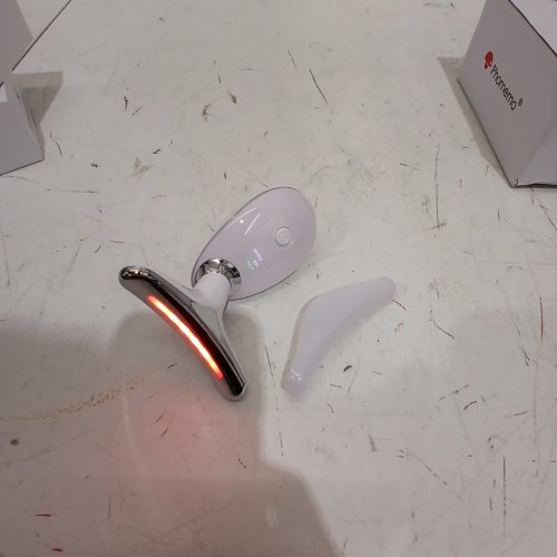 RED LIGHT THERAPY FACE AND NECK MASSAGER - WHITE/SILVER (MODEL: 111226/ES-1081) image 2