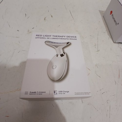 RED LIGHT THERAPY FACE AND NECK MASSAGER - WHITE/SILVER (MODEL: 111226/ES-1081) image 3