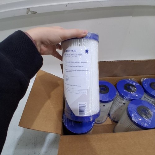 8PK PENTAIR PLEATED POLYESTER FILTER CARTRIDGES - 9 3/4" X 4.5" - BLUE/WHITE (R50-BB) image 3