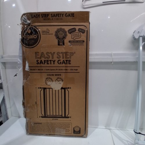 REGALO EASY-STEP METAL WALK-THROUGH SAFETY GATE - 30" X 29'' - 38.5'' - WHITE (MODEL: 1160DS) image 4