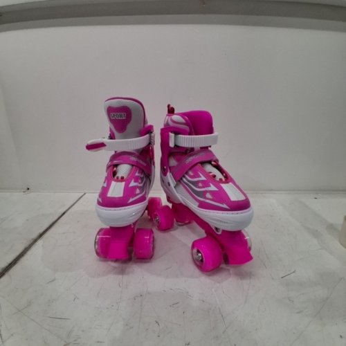 KIDS LIGHT UP ROLLER SKATES - SIZE MEDIUM - PINK\WHITE image 5