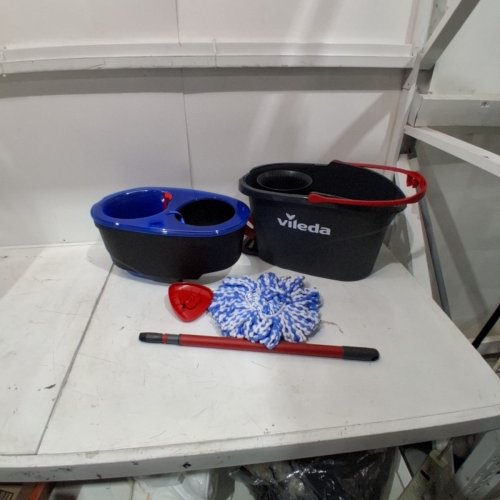 VILEDA EASYWRING RINSECLEAN SPIN MOP & BUCKET SYSTEM - GREY/BLUE image 2