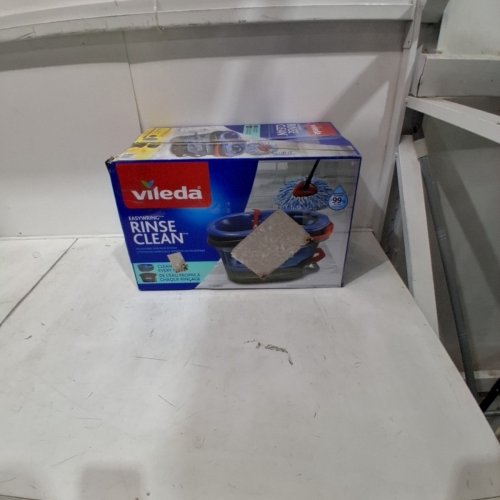 VILEDA EASYWRING RINSECLEAN SPIN MOP & BUCKET SYSTEM - GREY/BLUE image 3